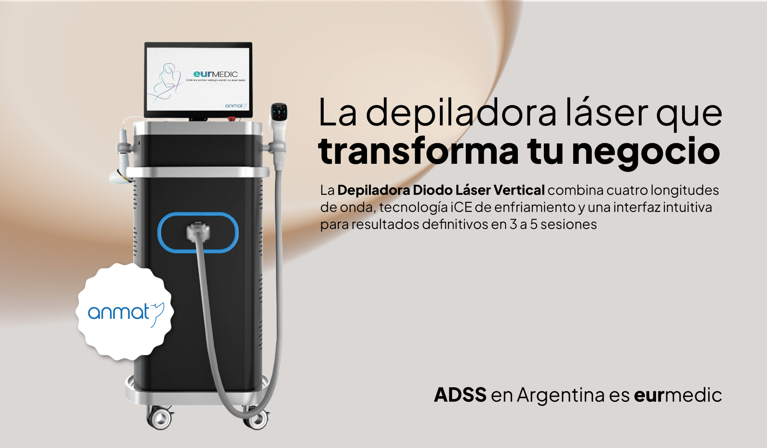 ADSS FG2000B - Depiladora Láser de Diodo Profesional con Aval ANMAT